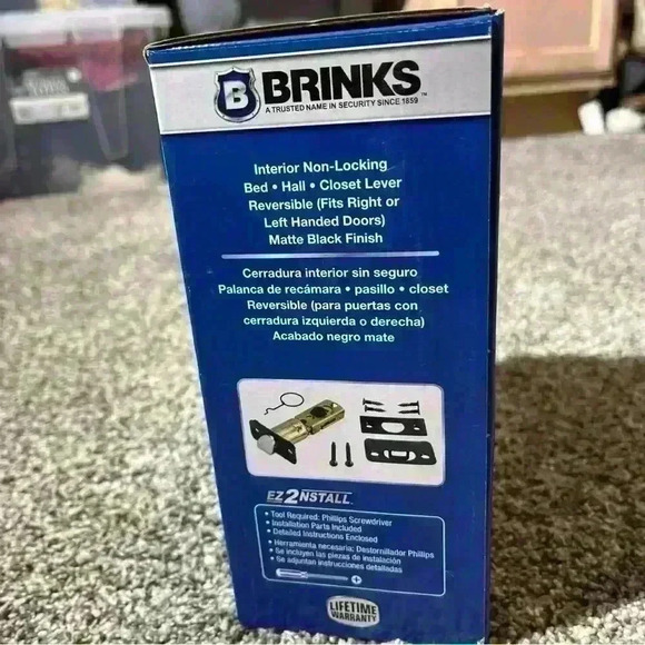 Brinks Heavy Duty Interior Non-Locking Hall/Closet Lever ~Matte Black~ #2730-122 - Picture 2 of 6